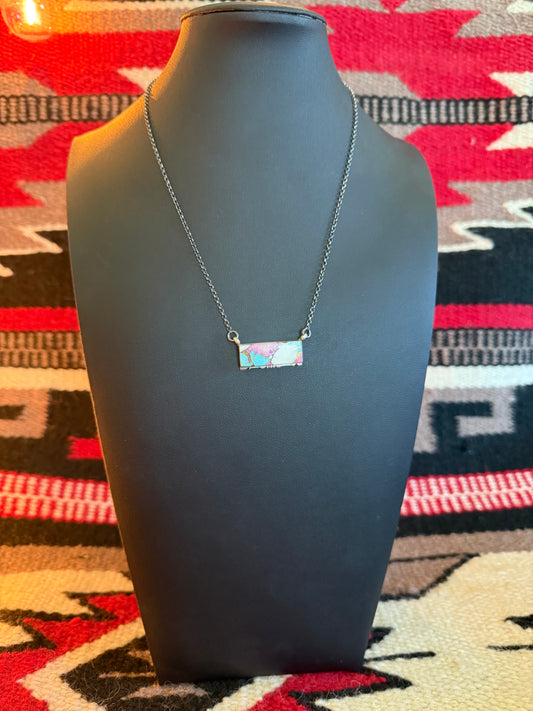 Sterling Silver and SS Cotton Candy Bar Necklace