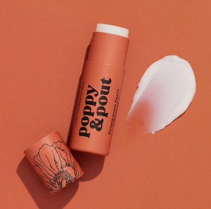 LB   Poppy & Pout Lip Balm Pomegranate Peach