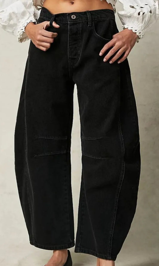 z   Barrel Wide Leg Jeans with Pockets