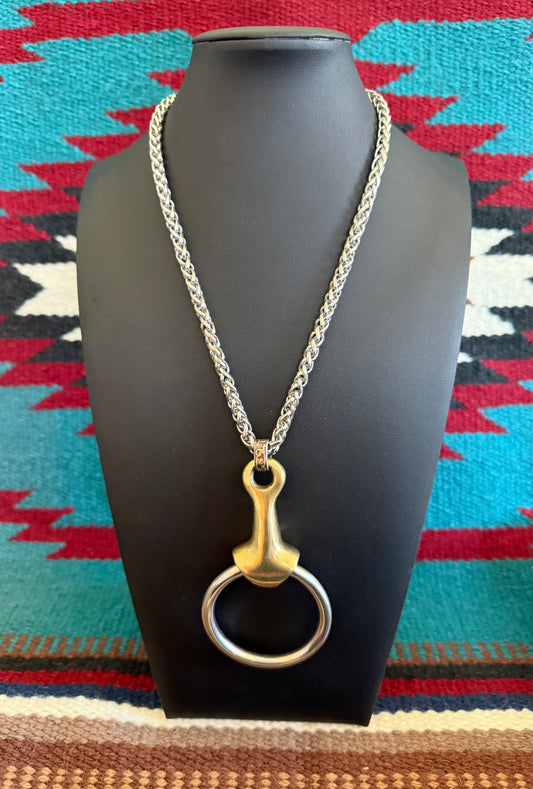 v2   BIT7 Silver and Gold Plated Pony Bit Necklace