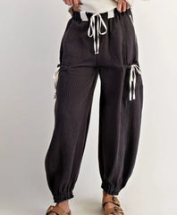 z   Striped Drawstring Jogger Pants