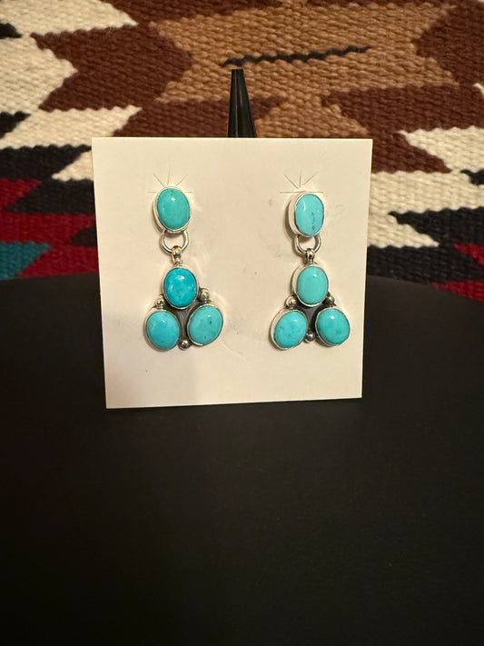 Sterling Silver and Sleeping Beauty Turquoise Earrings