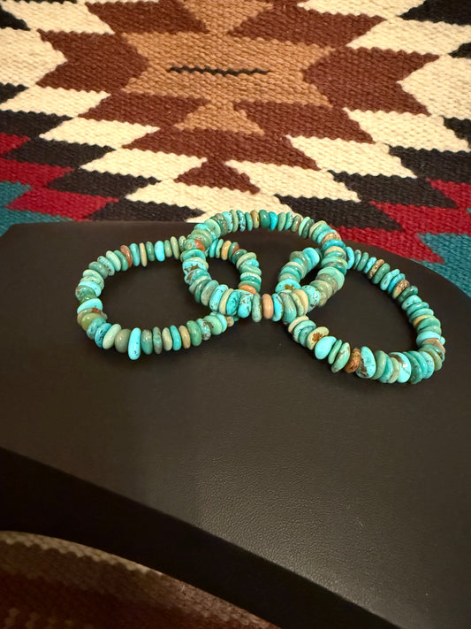 Turquoise Wafer Stretch Bracelets