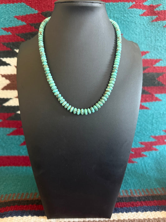 Turquoise Wafer Necklace 17" Long