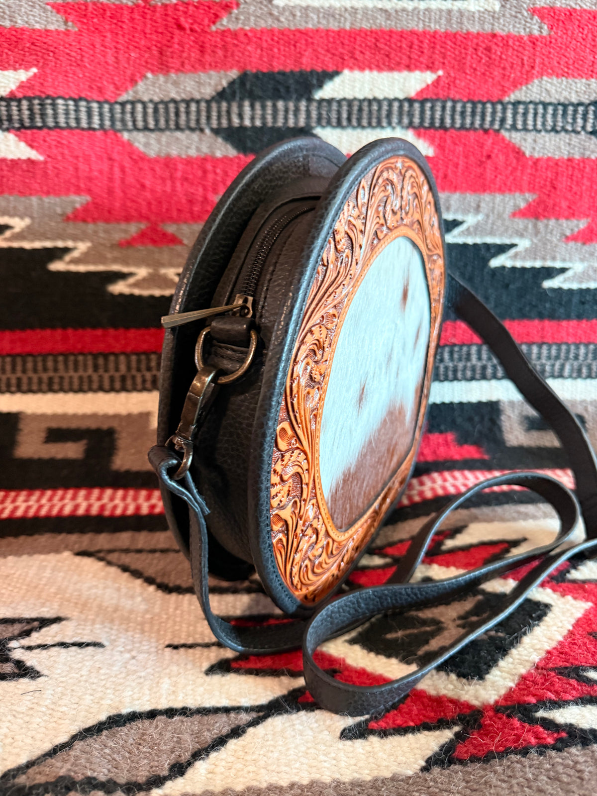 Canteen Genuine Western Leather Bag Hair-On O'Hlay