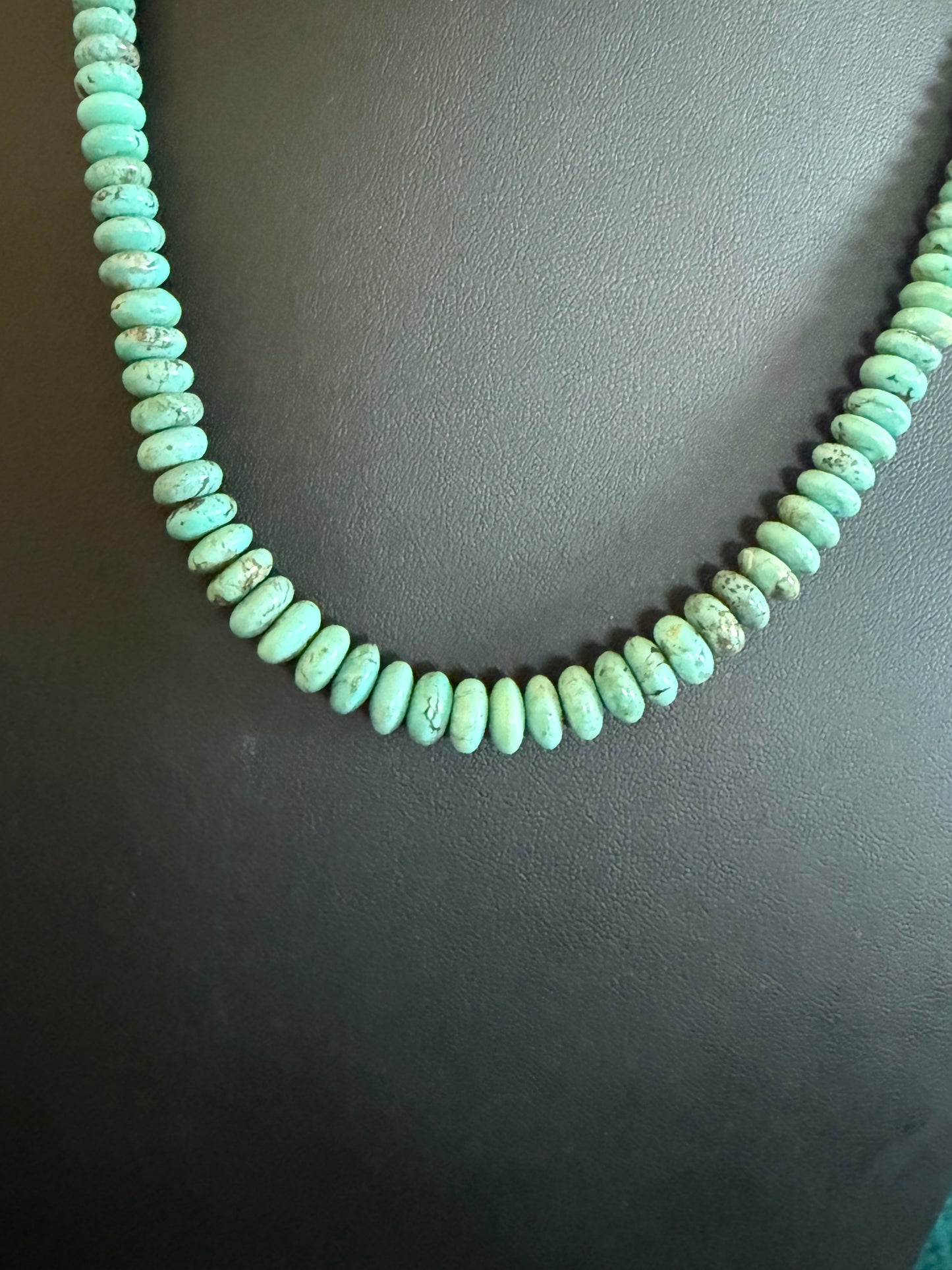 Turquoise Wafer Necklace 17" Long