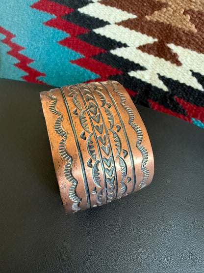 Copper Stamped Cuff #1