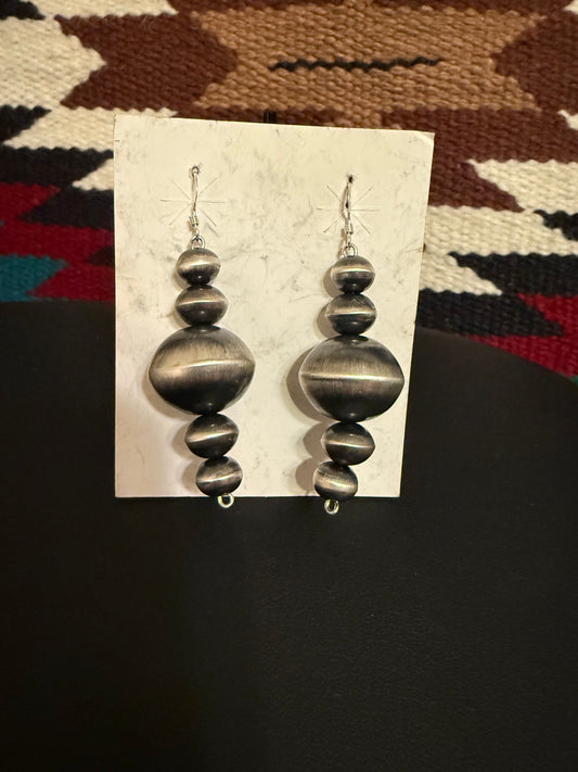 Handmade Sterling Silver Navajo Pearl Earrings