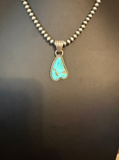 Sterling Silver and Turquoise Heart Pendant