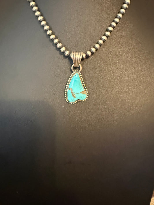 Sterling Silver and Turquoise Heart Pendant
