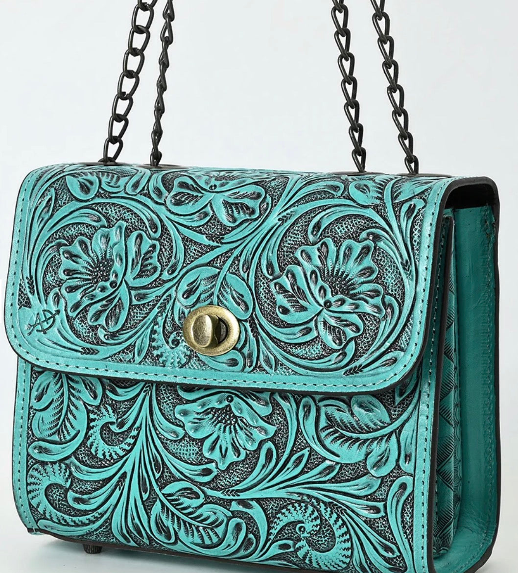 American Darling Hand-Tooled Leather Small Cross Body Bag