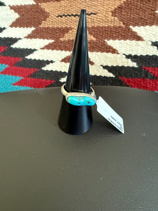 Sterling Silver and Kingman Turquoise Ring Size 8