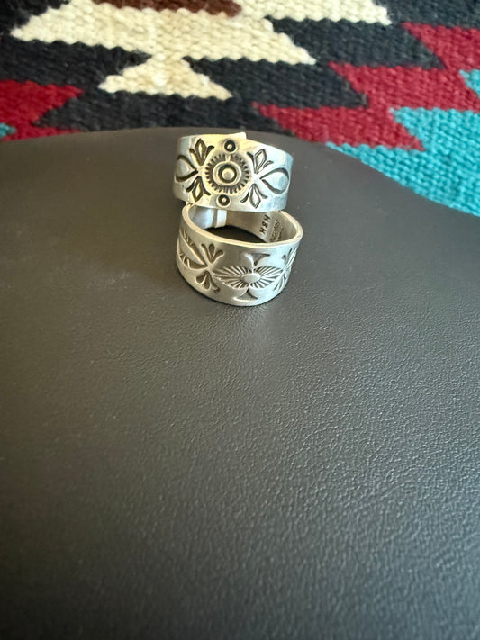 Sterling Silver Stamped Rings