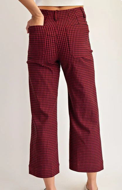 z   Gingham Straight Leg Pant