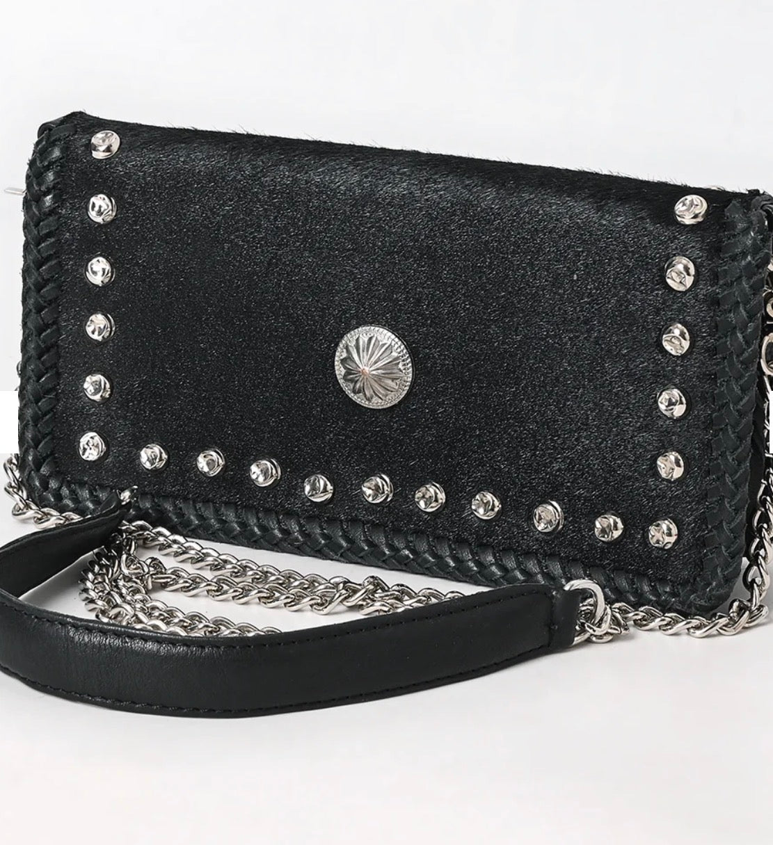 Crossbody Chain Strap Genuine Western Leather Bag