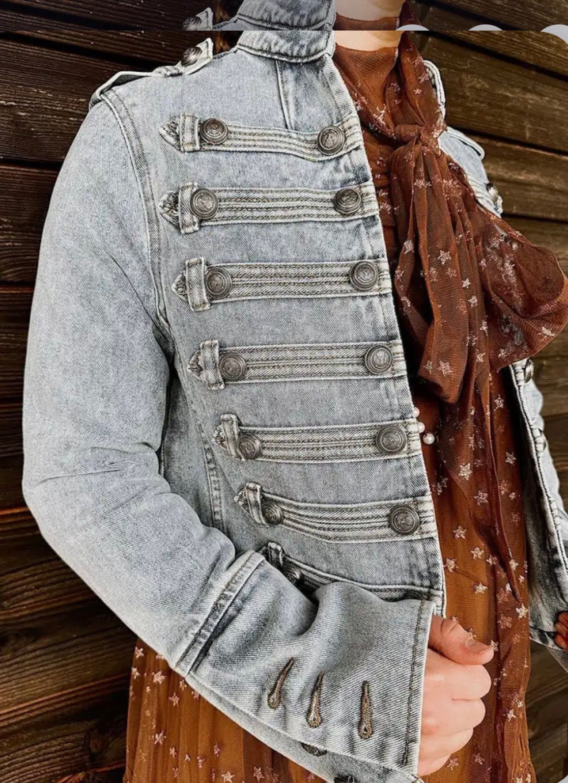 z   Military Denim Jacket