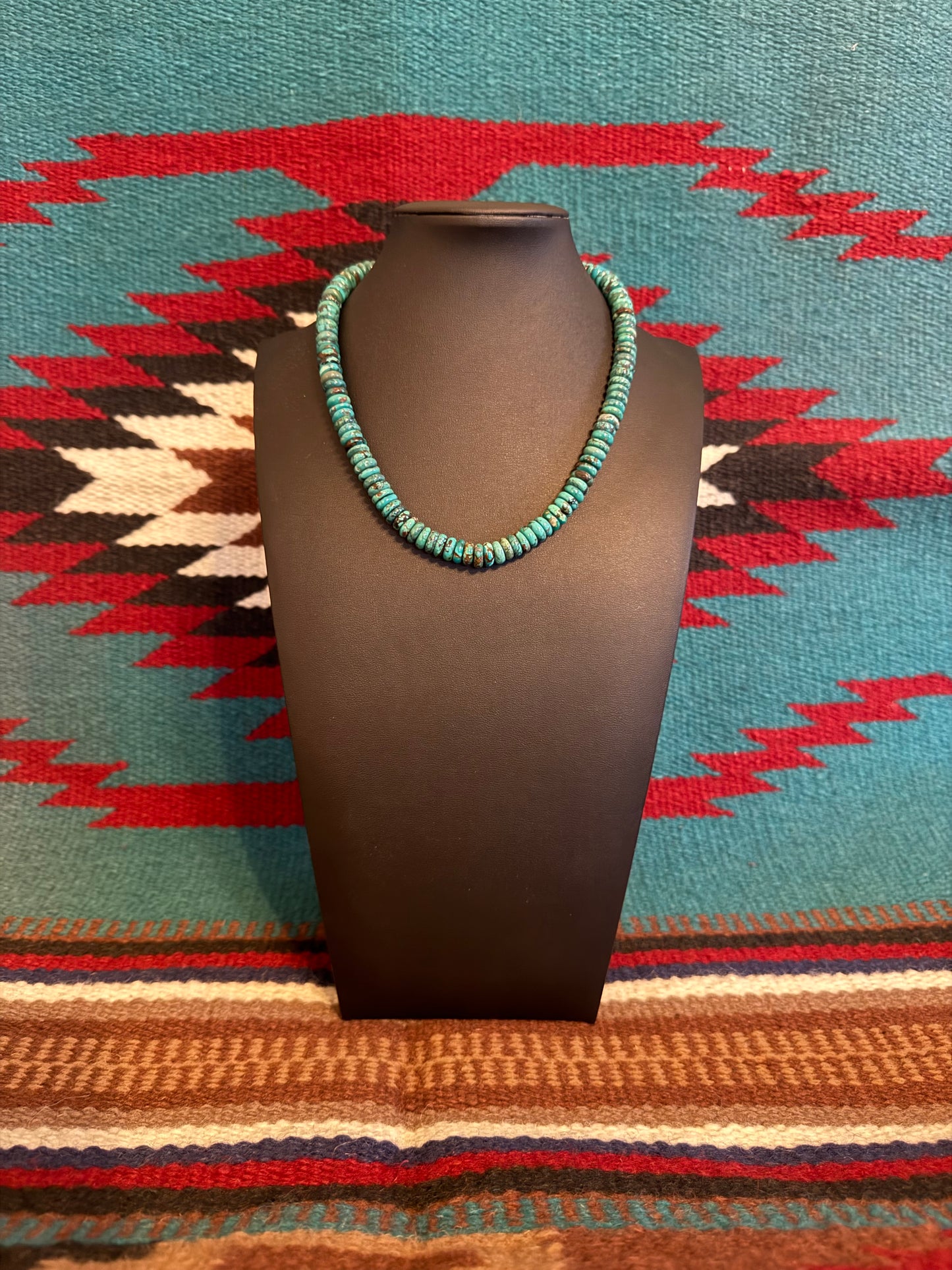 Turquois Wafer Necklace 18" Long