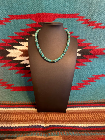 Turquois Wafer Necklace 18" Long