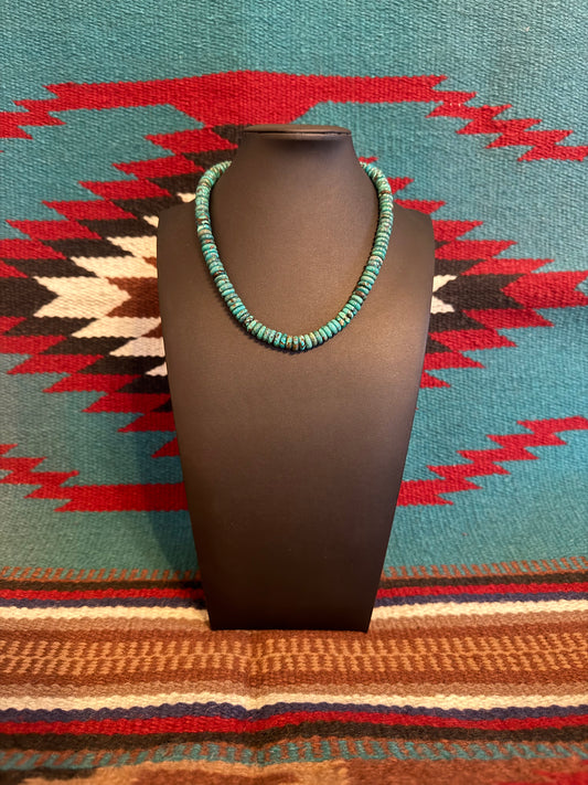 Turquois Wafer Necklace 18" Long