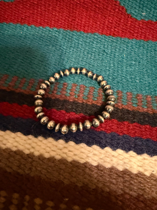6mm Sterling Silver Navajo Pearl Stretch Bracelets