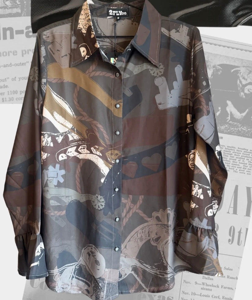 z   Stack Tha Spurs Long Sleeve Top