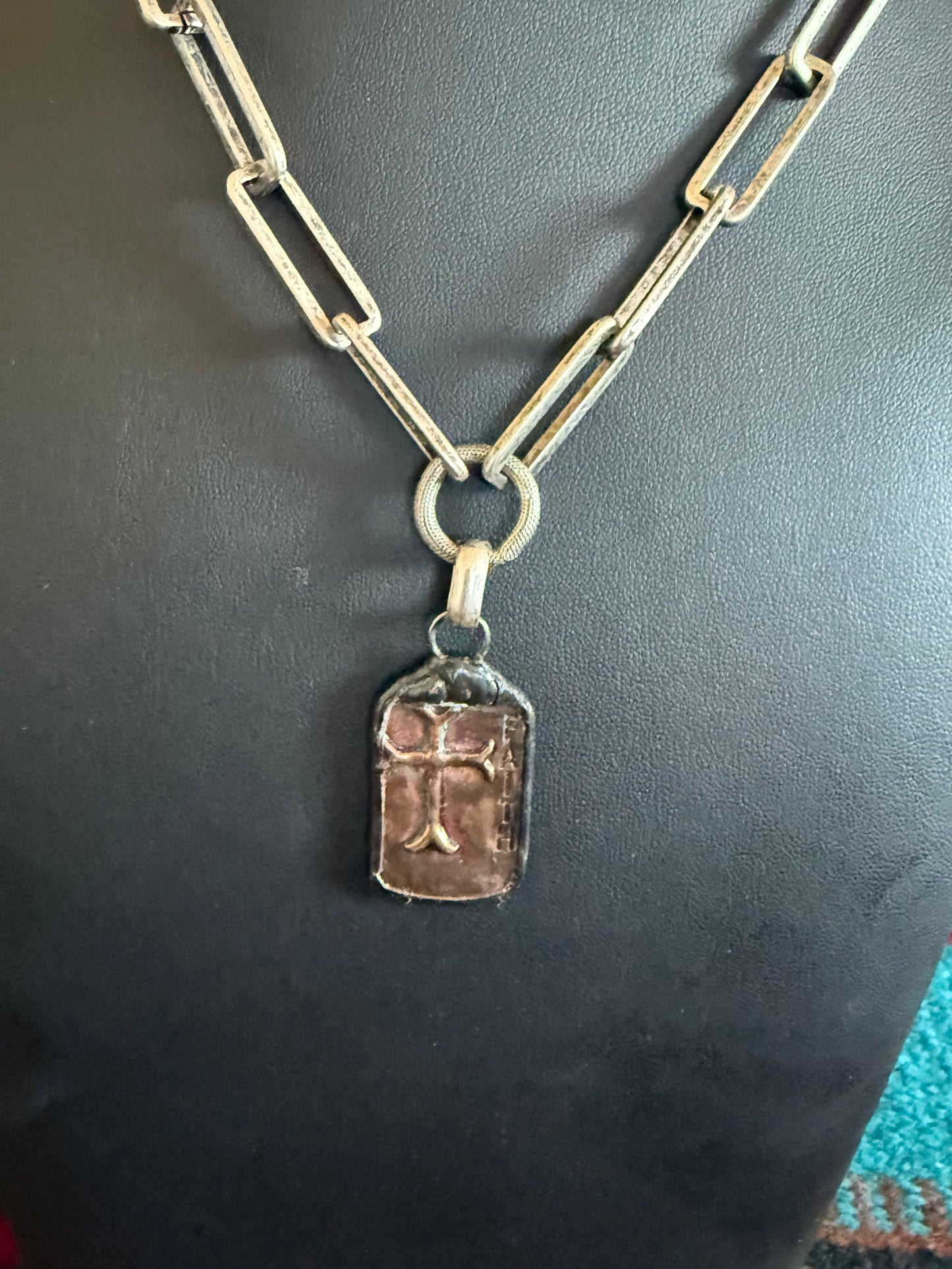 v2 Faith Link Chain Necklace 22" Long