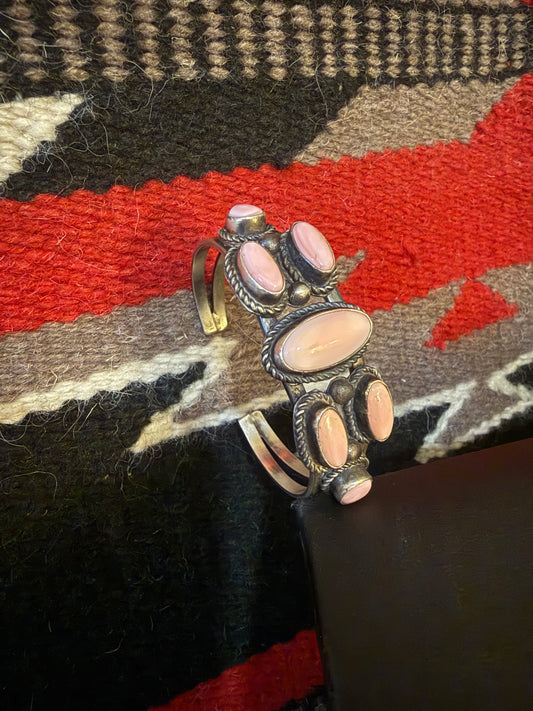 Pink Conch Multi Stone Cuff By Vicky Hicks