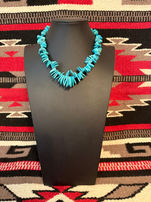 Turquoise Graduated Tab Necklace 18" Long