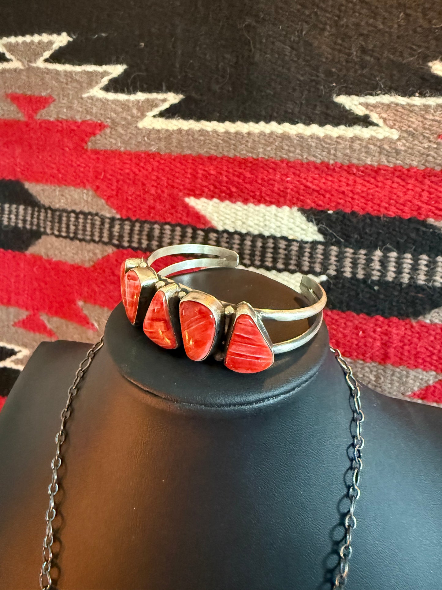 Sterling Silver Cuff  with Spiny Oyster by Augistine Largo