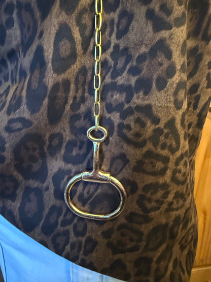 v2   Milan Runway Gold Pony Bit on Gold Link Chain