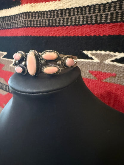 Pink Conch Multi Stone Cuff By Vicky Hicks