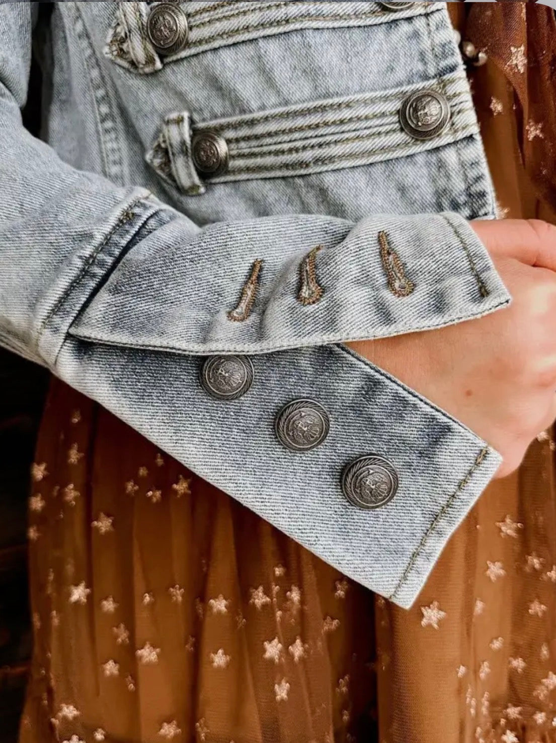 z   Military Denim Jacket