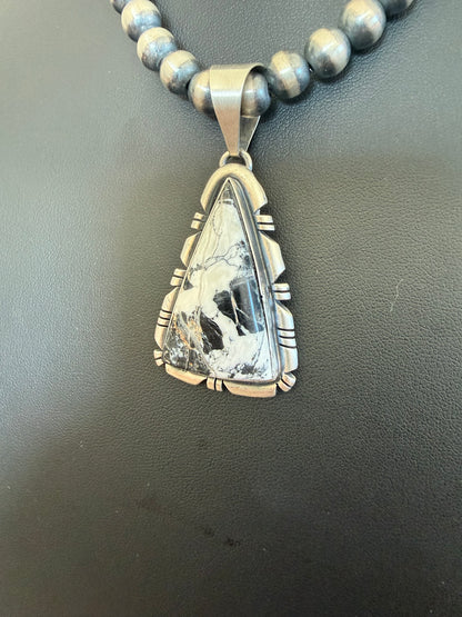White Buffalo Pendant By Randy Billy