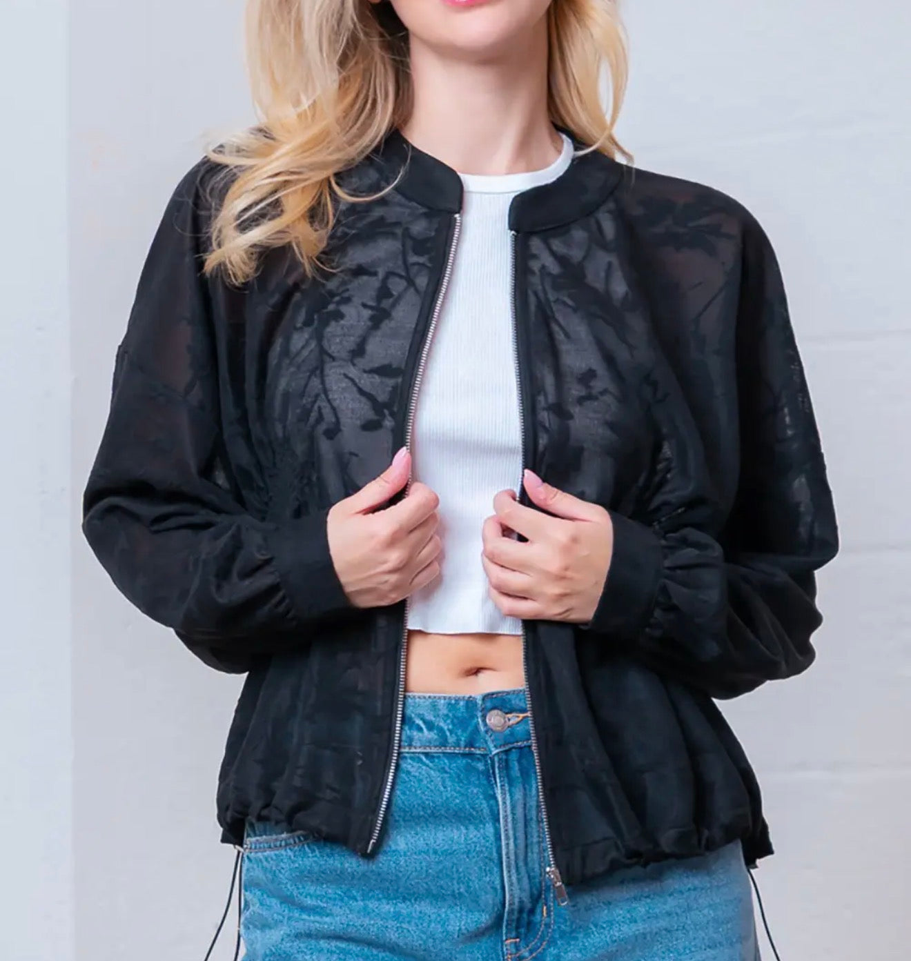 z   Black Mesh Jacket