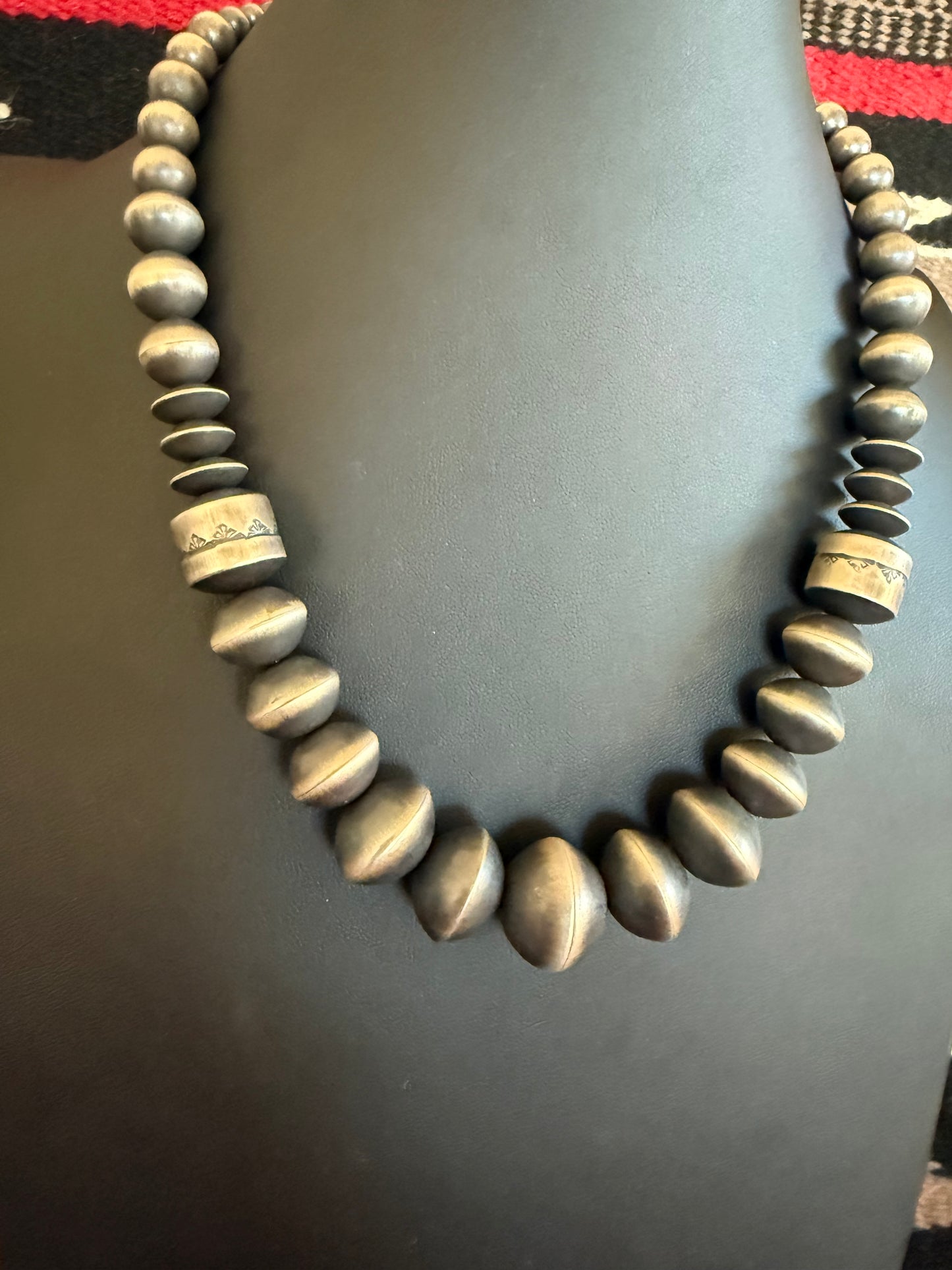Handmade Graduated Navajo Pearl Necklace by Rose Martin 18" Long