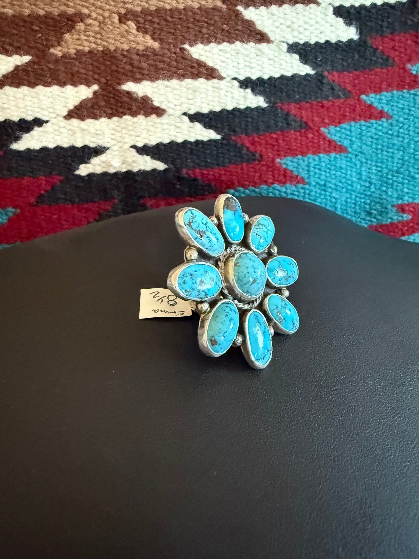 Kingman Turquoise Cluster Ring