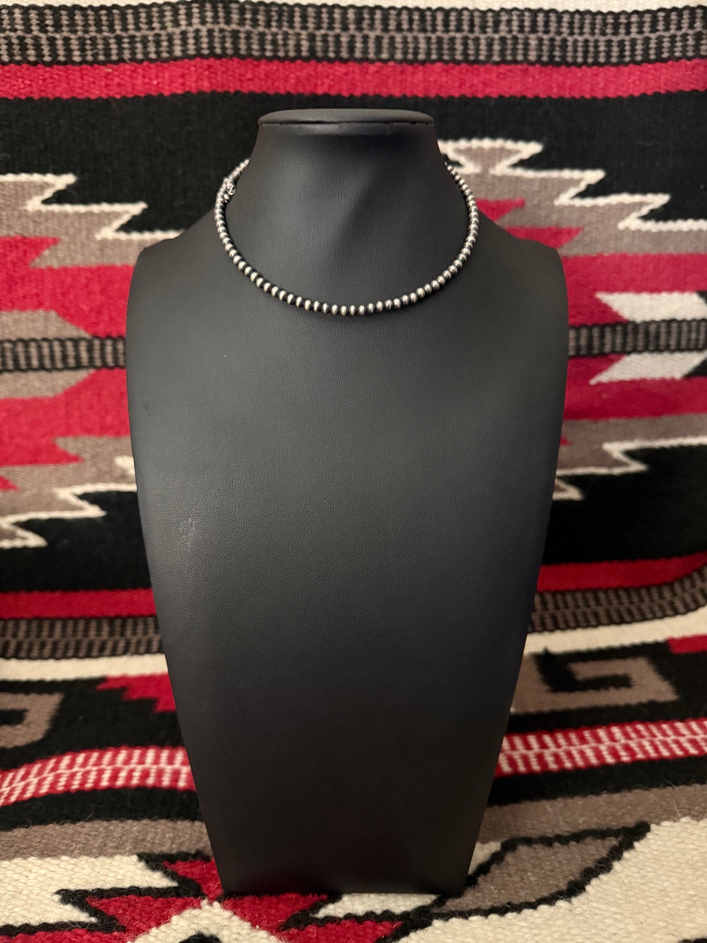 Sterling Silver Navajo Pearl Choker 4mm