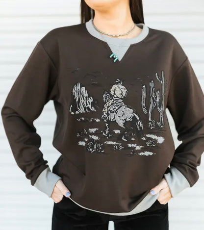 z   Bucking Bronco Rodeo Pullover