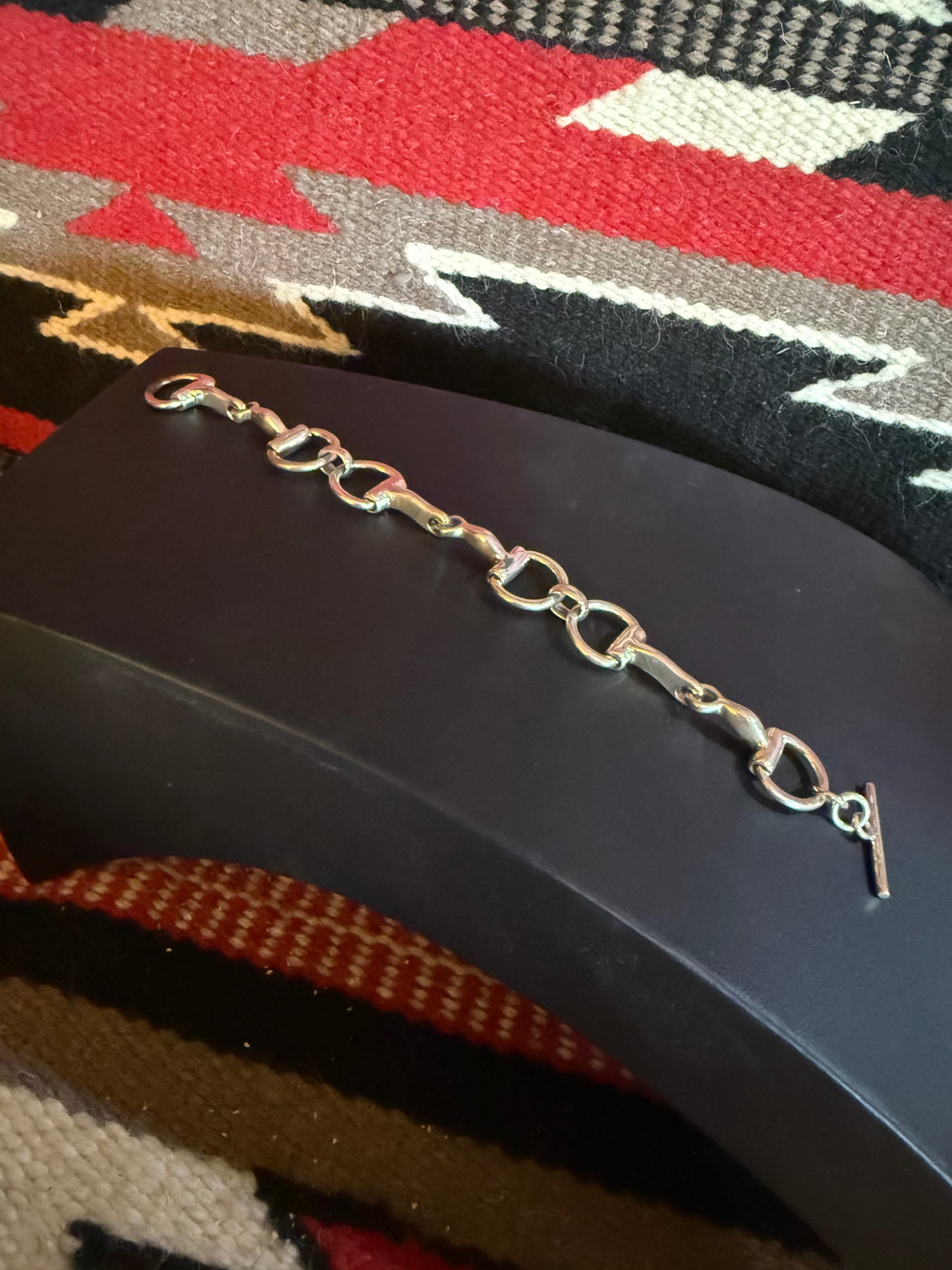 Sterling Silver Snaffle Bit Toggle Bracelet
