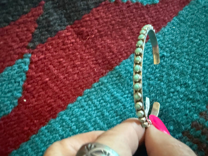Small Sterling Silver and Turquoise Stone Cuff