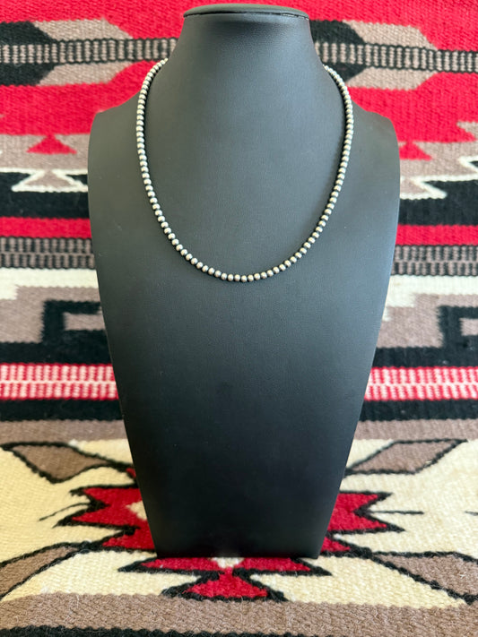 4mm Navajo Pearl Necklace 18" Long