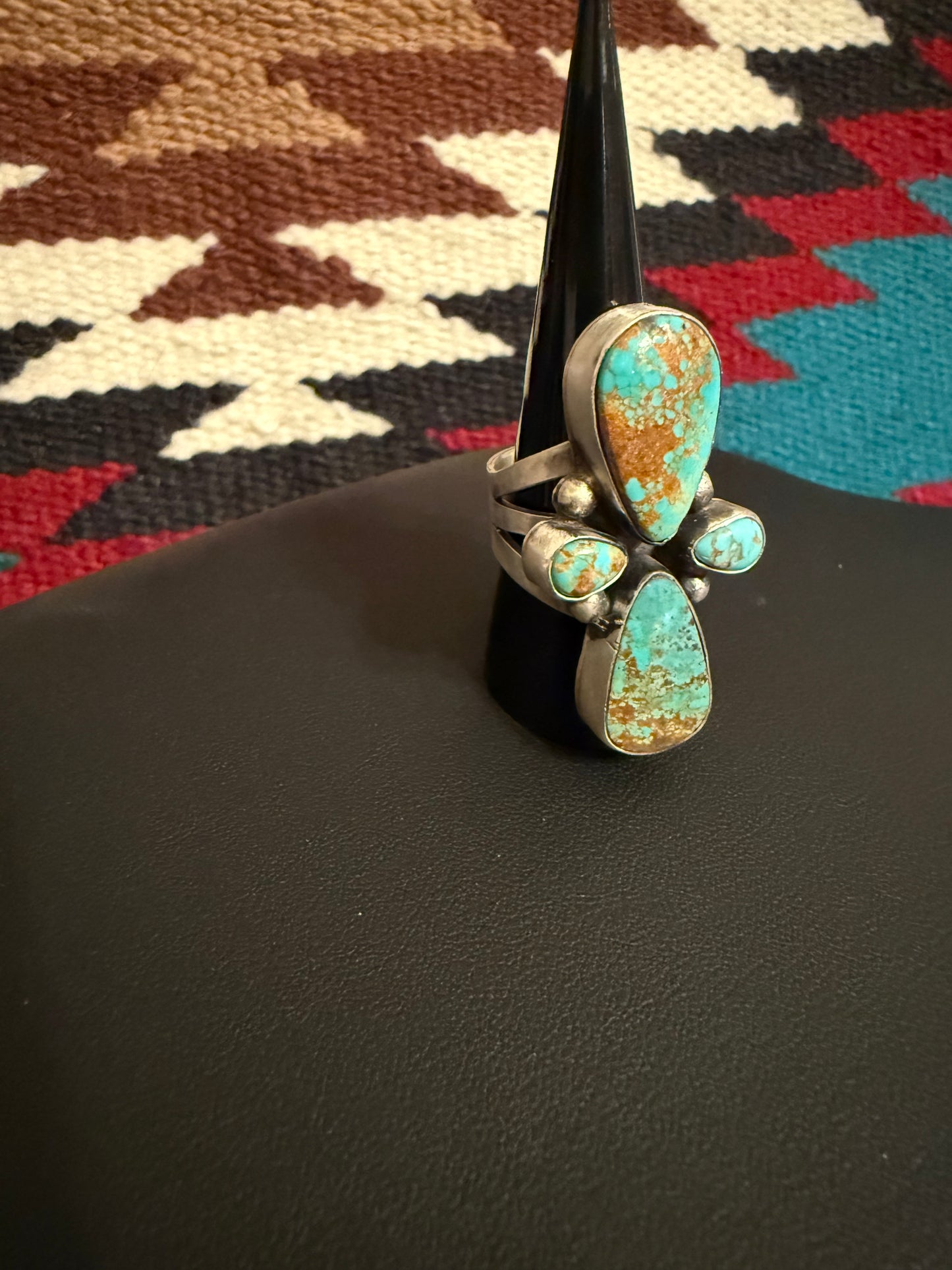 Sterling Silver and #8 Turquoise Stone Ring Size 9