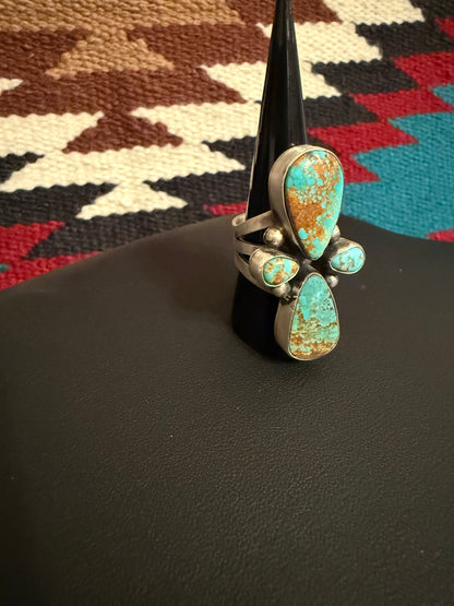 Sterling Silver and #8 Turquoise Stone Ring Size 9