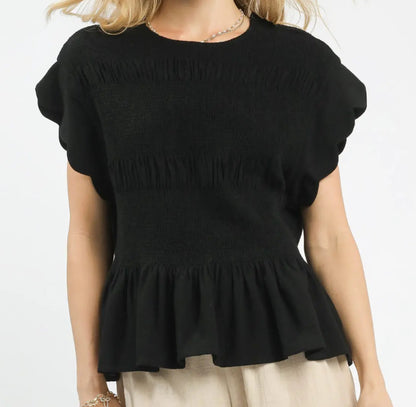 z   Smocked Peplum Top