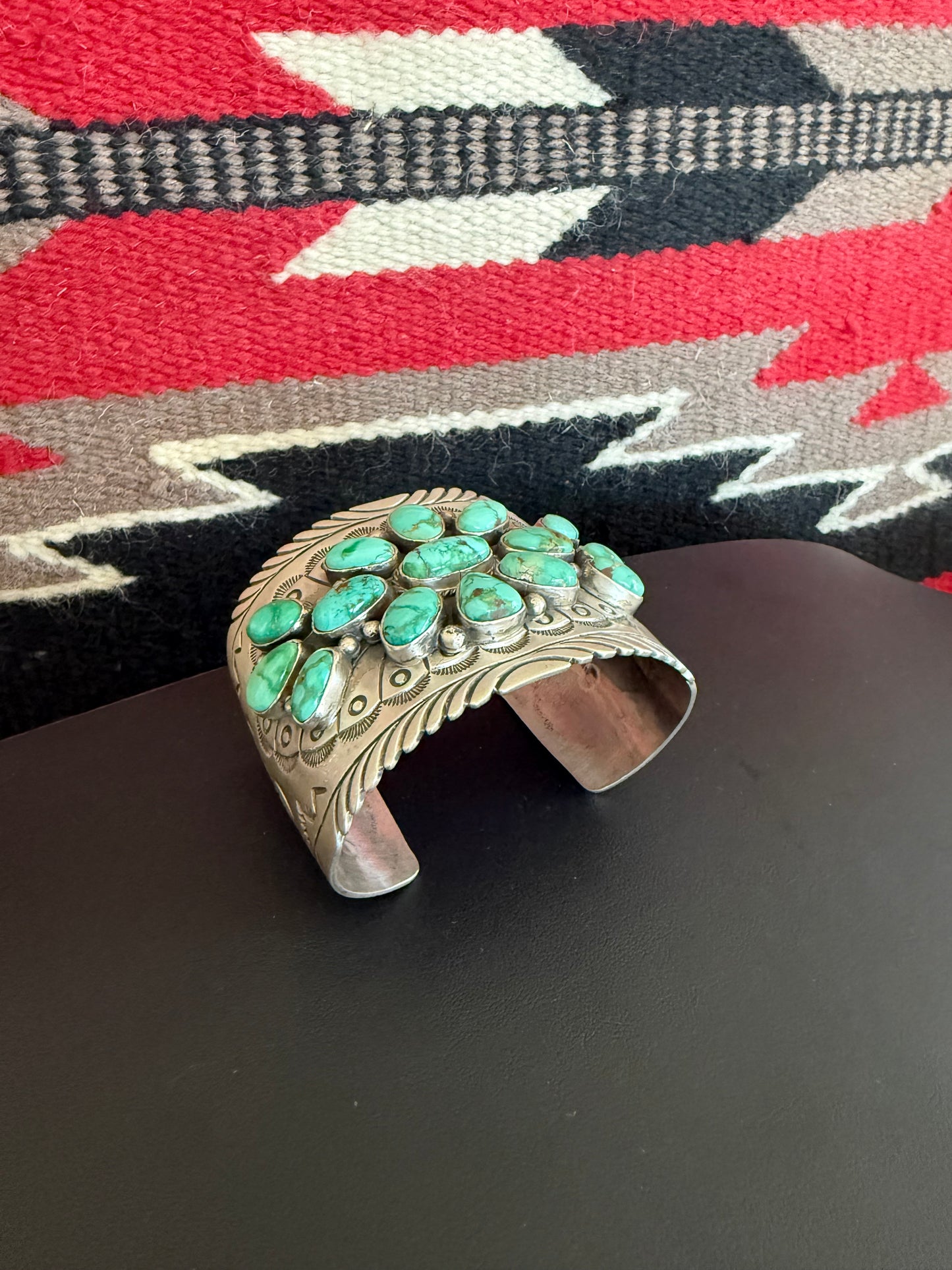 Sterling Silver and Royston Cluster Cuff By Charles Johnson