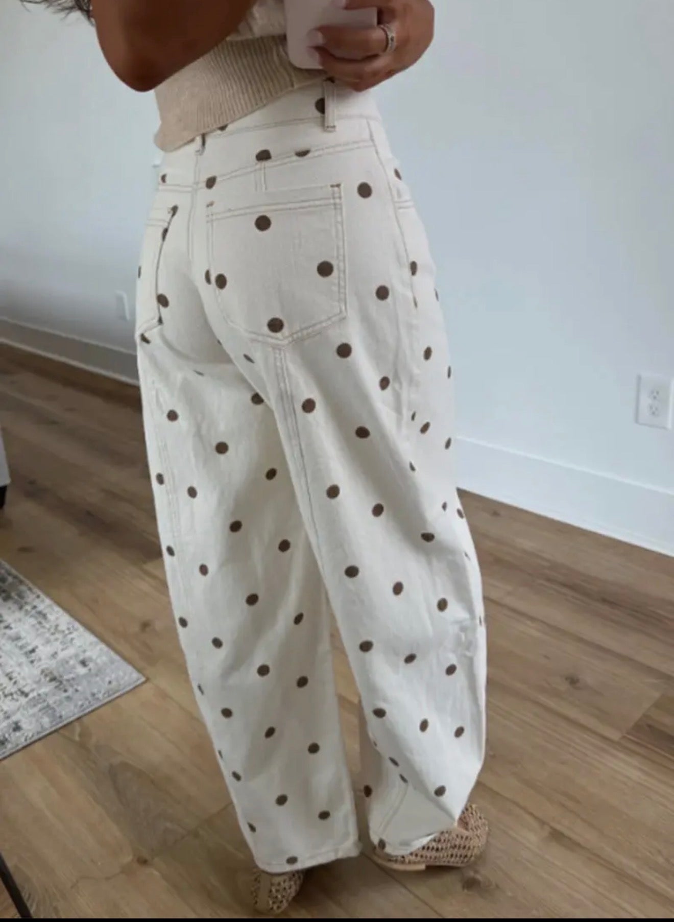z   Polka Dot Barrel Pants