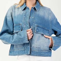 z   Denim Flap Pocket Jacket