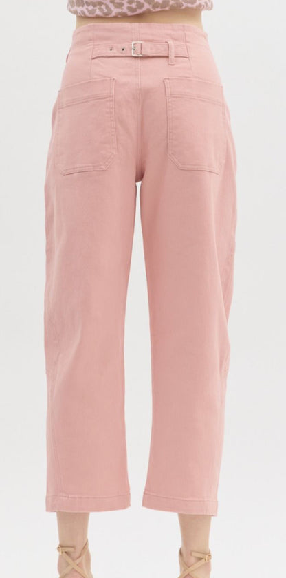 z   Lt Pink Straight Leg Denim Pants