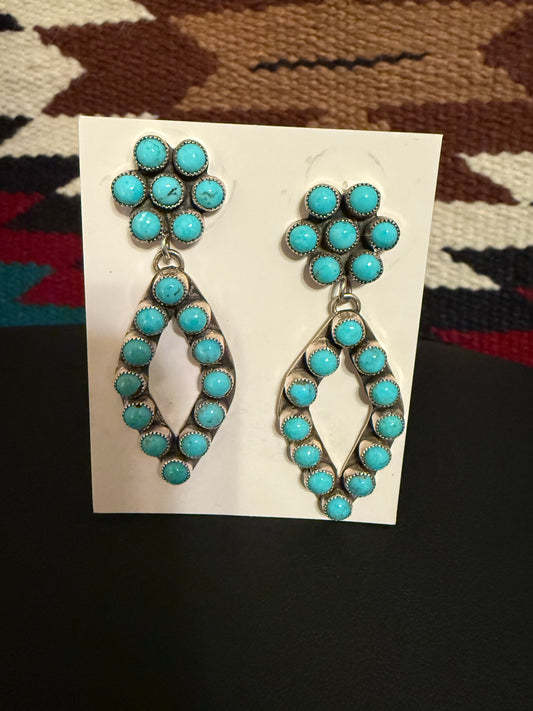 Sterling Silver and Kingman Turquoise Earrings