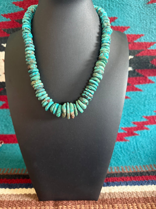 Turquoise wafer Graduated Necklace 18" Long (Necklace 1)